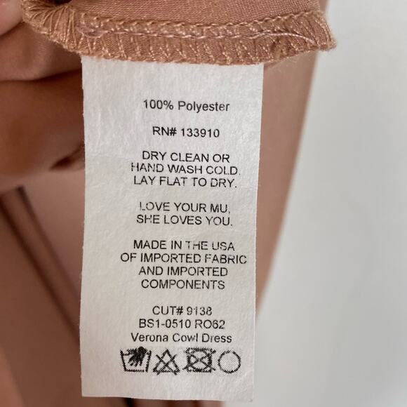 SHOW ME YOUR MUMU Verona Cowl Midi Slip Dress in Rose Gold Luxe Satin - Picture 7 of 8